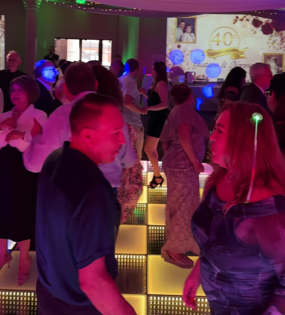 Birthday Event Guests Dancing LED Floor Los Angeles