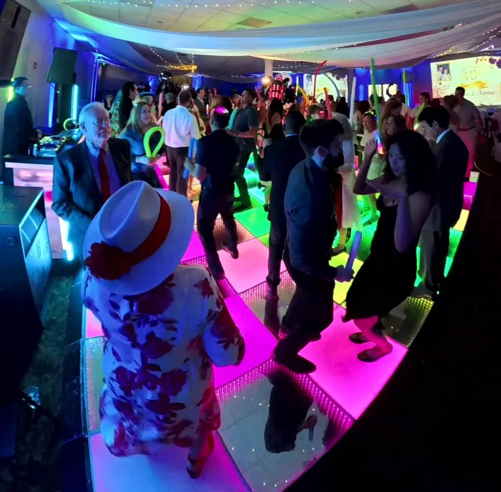 Crowded LED Dance Floor Party Los Angeles