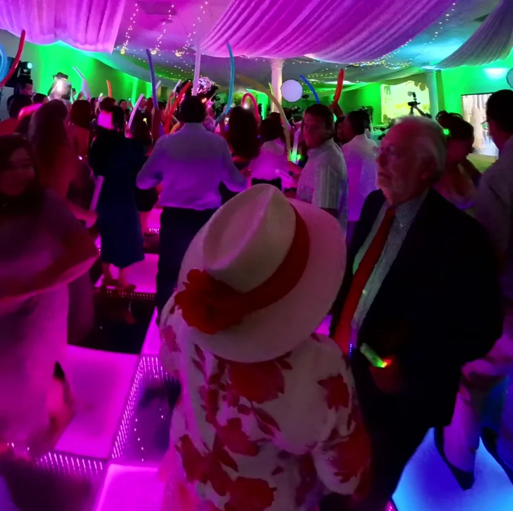 Event Guests Colorful LED Dance Floor Los Angeles