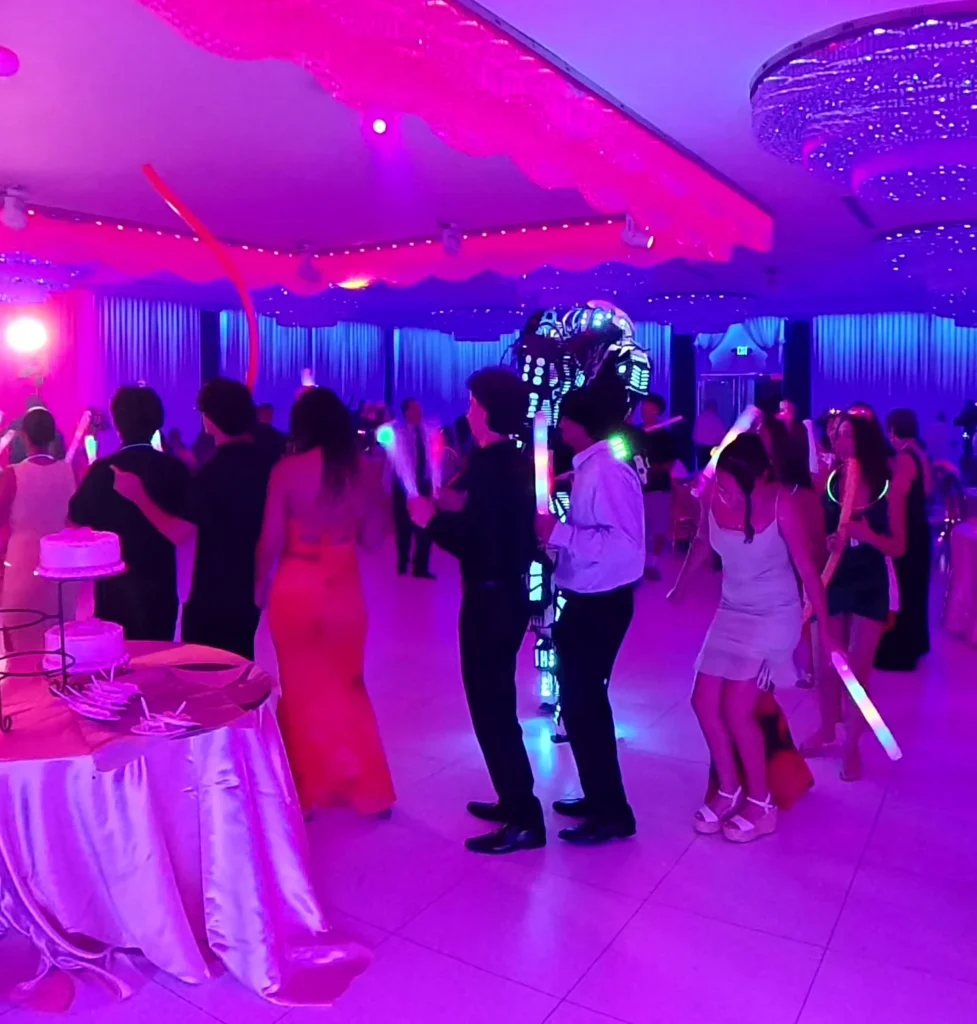 LED Robot Dancing With Event Guests Los Angeles
