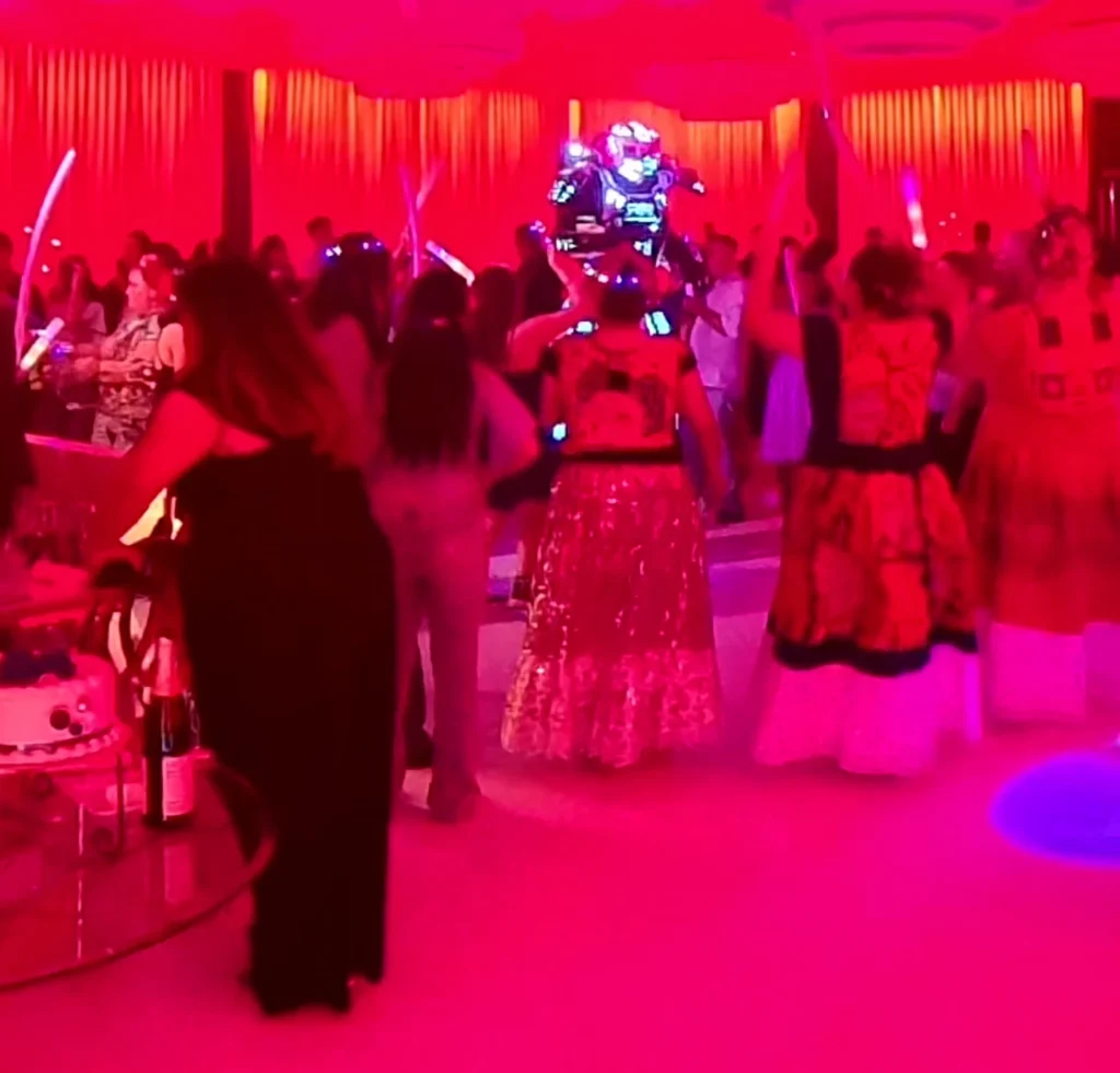 LED Robot Party Entertainment Red Lighting in Los Angeles